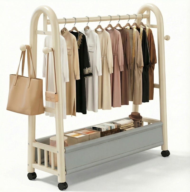 يلا اكس رف ملابس معدني قوي  – ستاند ملابس للتخزين وتعليق الملابس، حامل ملابس للمساحات الصغيرة وغرفة النوم - Image 1